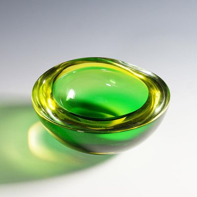 Geode Bowl in Green and Yellow Murano Glass by Archimede Seguso, Italy, 1960s-KJP-1444450