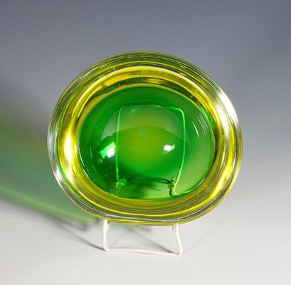 Geode Bowl in Green and Yellow Murano Glass by Archimede Seguso, Italy, 1960s-KJP-1444450