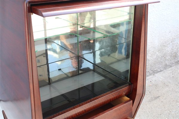 Geometric Bar Cabinet in Italian Walnut in the style of Ico Parisi, 1950s-EH-1702317