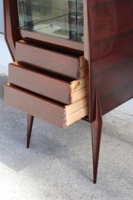 Geometric Bar Cabinet in Italian Walnut in the style of Ico Parisi, 1950s-EH-1702317