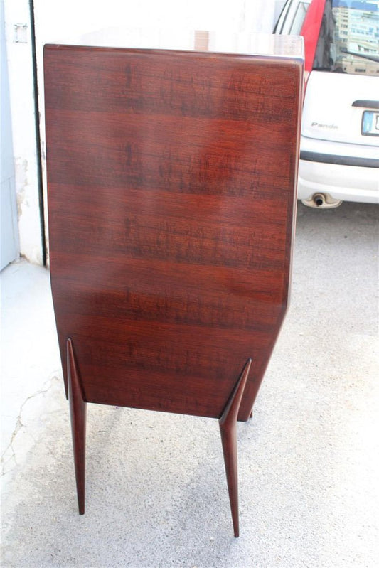 Geometric Bar Cabinet in Italian Walnut in the style of Ico Parisi, 1950s