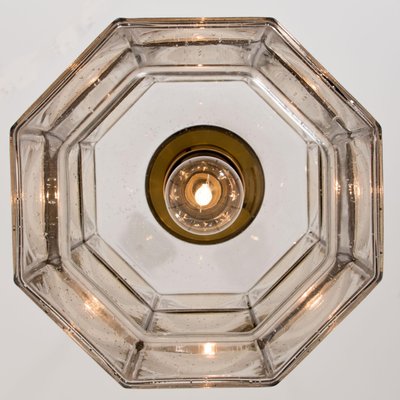 Geometric Brass and Clear Glass Pendant Light from Limburg, 1960s-VDW-910047