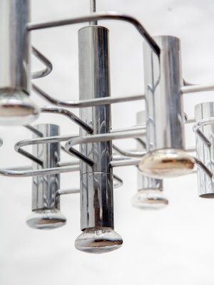 Geometric Chrome Chandelier by Gaetano Sciolari, 1960s-KL-1821442