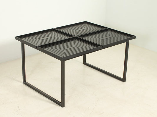 Geometric Coffee Table with Loose Trays, 1980s