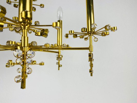 Geometric Crystal Glass Chandelier from Palwa, Germany, 1960s-PUK-889445