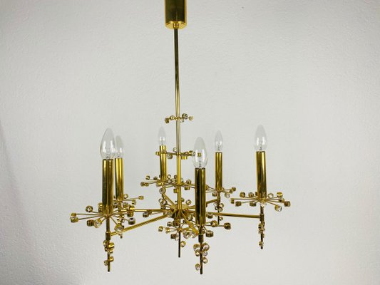 Geometric Crystal Glass Chandelier from Palwa, Germany, 1960s-PUK-889445