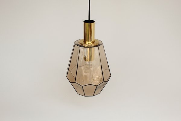 Geometric Smoked Glass Pendant Light from Limburg, 1970s-DUM-2027091