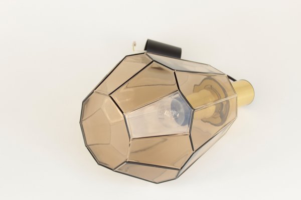 Geometric Smoked Glass Pendant Light from Limburg, 1970s-DUM-2027091