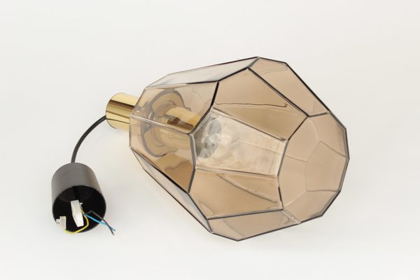 Geometric Smoked Glass Pendant Light from Limburg, 1970s-DUM-2027091