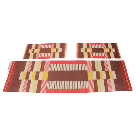 Geometric Wool Rugs by Antonín Kybal, 1940s, Set of 3