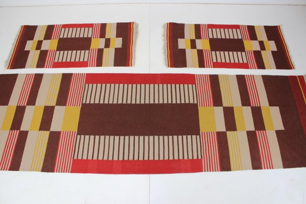 Geometric Wool Rugs by Antonín Kybal, 1940s, Set of 3-TZ-1262915