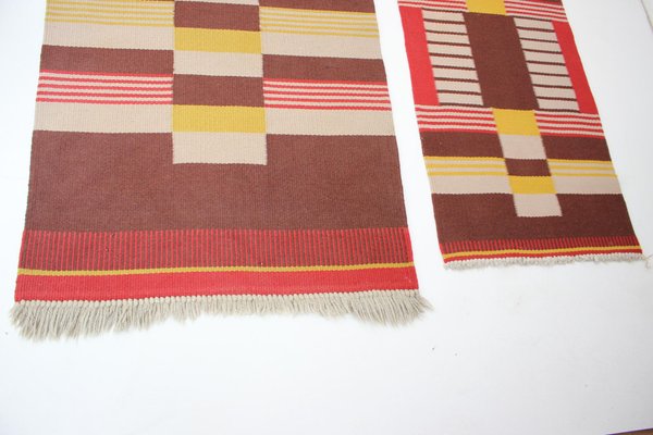 Geometric Wool Rugs by Antonín Kybal, 1940s, Set of 3-TZ-1262915