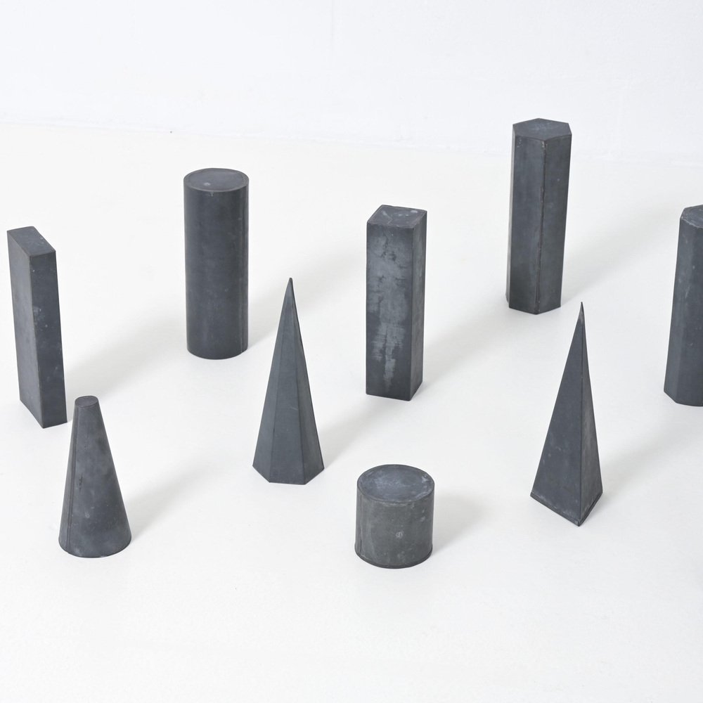 Geometric Zinc Models, 1940s, Set of 12