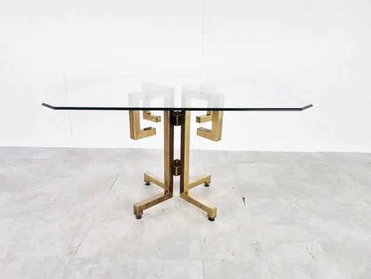 Geometrical Brass Dining Table, 1970s-IRH-1262103