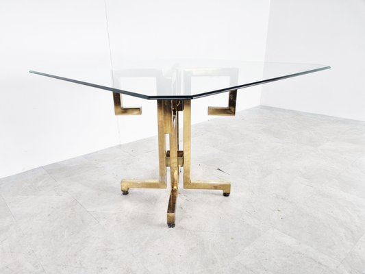 Geometrical Brass Dining Table, 1970s-IRH-1262103