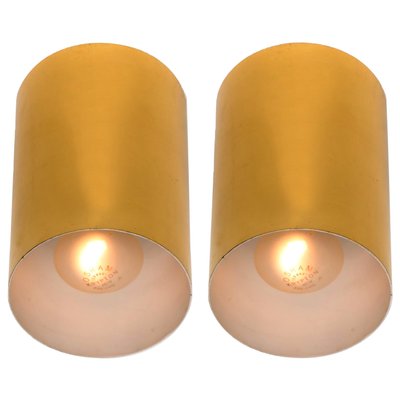 Geometrical Tube Brass Sconces by Hillebrand, 1970s, Set of 2-VDW-618981