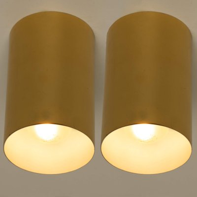 Geometrical Tube Brass Sconces by Hillebrand, 1970s, Set of 2-VDW-618981