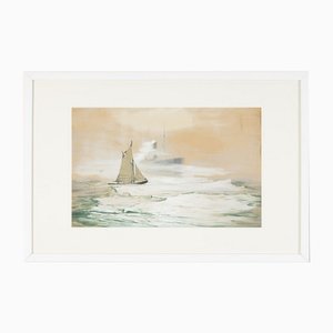 Georg Romin, on the High Seas, Gouache on Paper, Framed-GPP-1148414