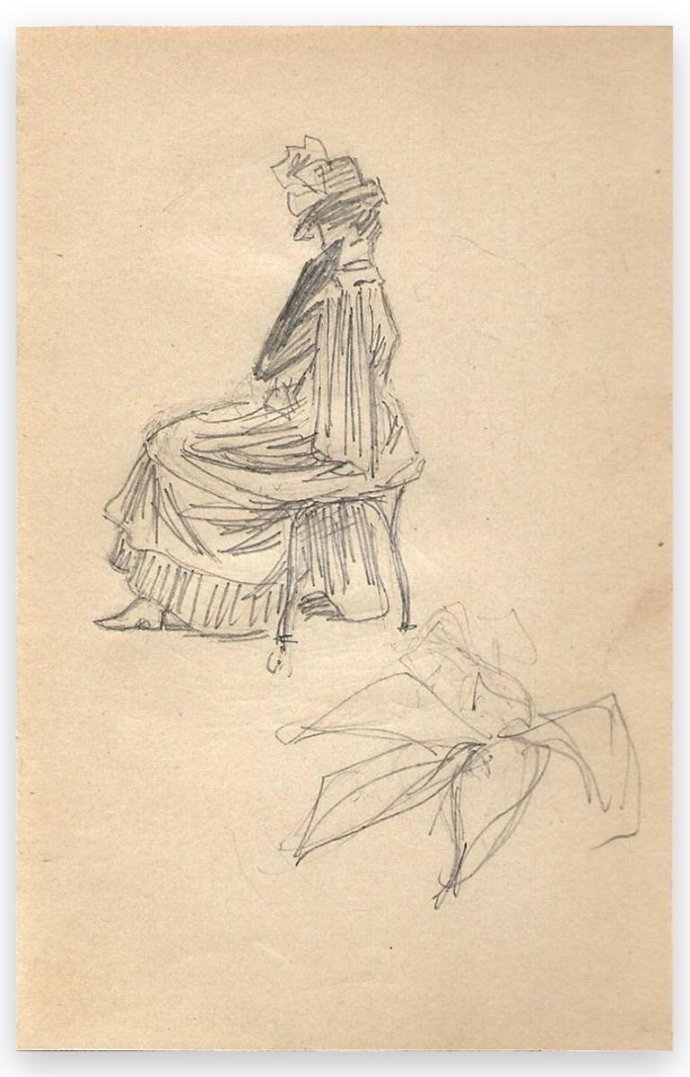 George Auriol, Sketch of A Woman, Drawing, 1890s