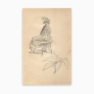 George Auriol, Sketch of A Woman, Drawing, 1890s-ZCI-871806