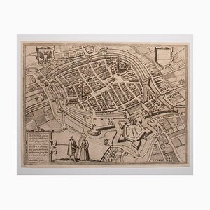 George Braun - Map of Groningen - Original Etching - Late 16th Century-ZCI-822946