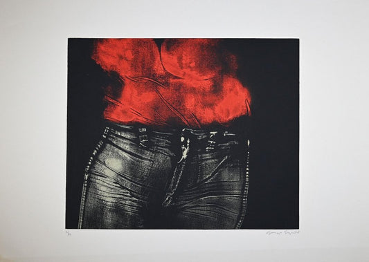 George Segal, Girl in Bright Red Shirt, Etching, 1976