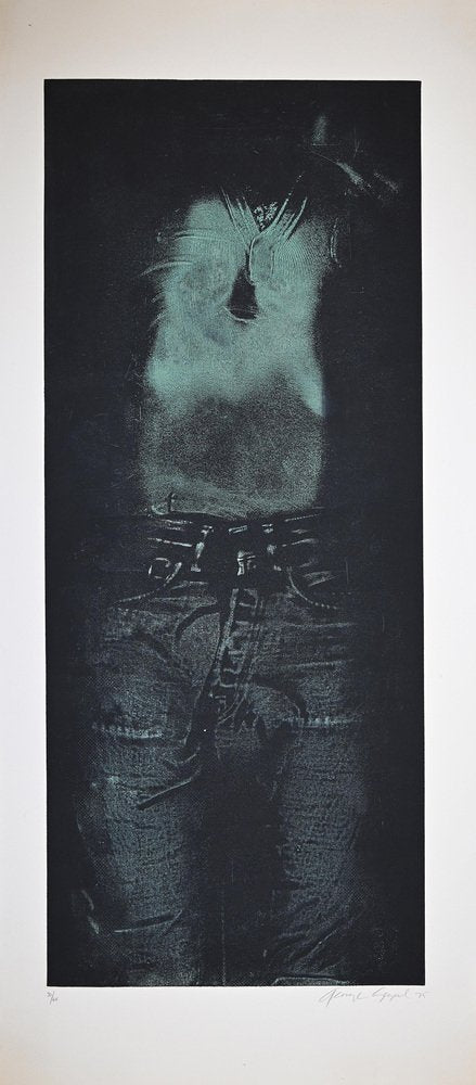 George Segal, Man in Green Shirt, Etching, 1976