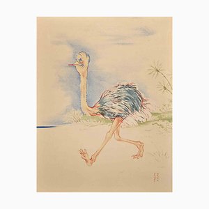 Georges Bastia, Ostrich, Original Lithograph, 1950s-ZCI-1298875