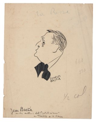 Georges Bastia, Portrait, Original Drawing, Early 20th-Century-ZCI-956953