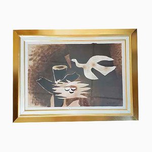 Georges Braque, L'oiseau et son nid, Original Lithograph, 1956, Framed-NRC-1417577