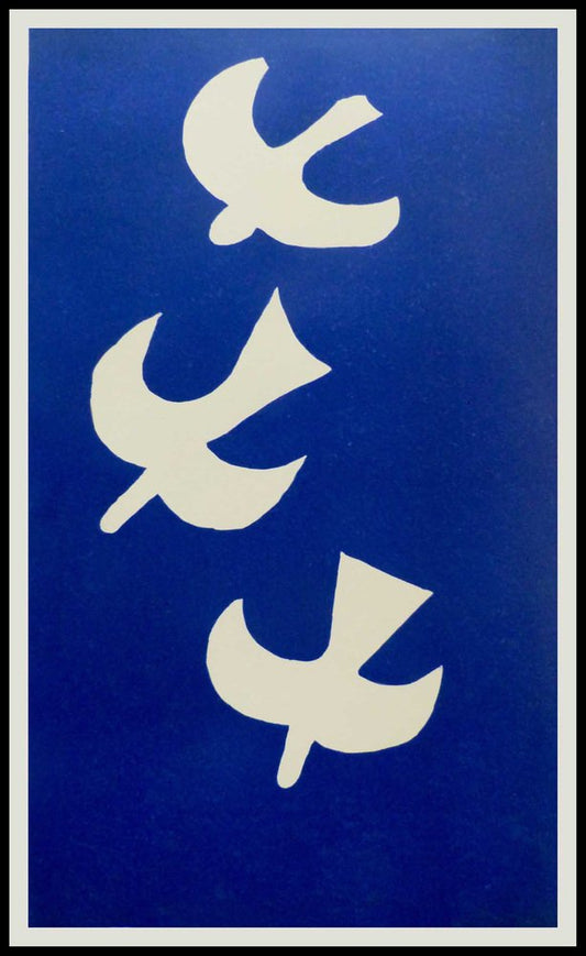 Georges Braque, Oiseaux Sur Fond Bleu II, 1955, Lithograph