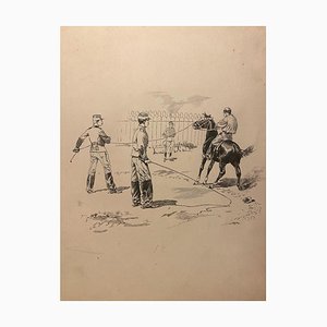 Georges Carrey - Le Travail A La Longe - Ink Drawing - Early 20th Century-ZCI-835732