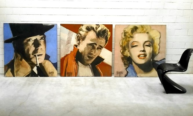 Georges-Charles Vanrijk, James Dean, Print & Mixed Media Panel Painting, 1997-SES-2043060