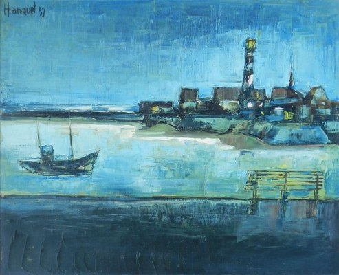 Georges Hanquet, Le Port, 1959, Oil on Canvas-ARU-1308504