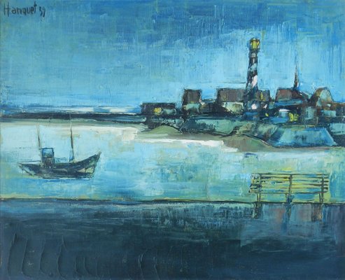 Georges Hanquet, Le Port, 1959, Oil on Canvas-ARU-1308504