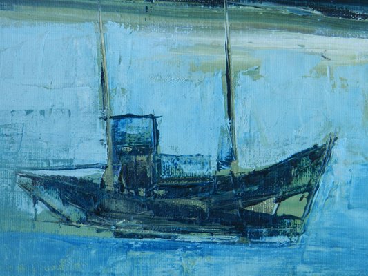 Georges Hanquet, Le Port, 1959, Oil on Canvas-ARU-1308504