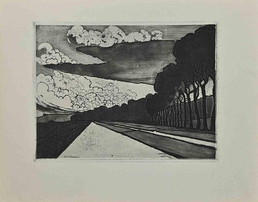 Georges-Henri Tribout, Landscape, Original Etching, Early 20th-Century-ZCI-1316527