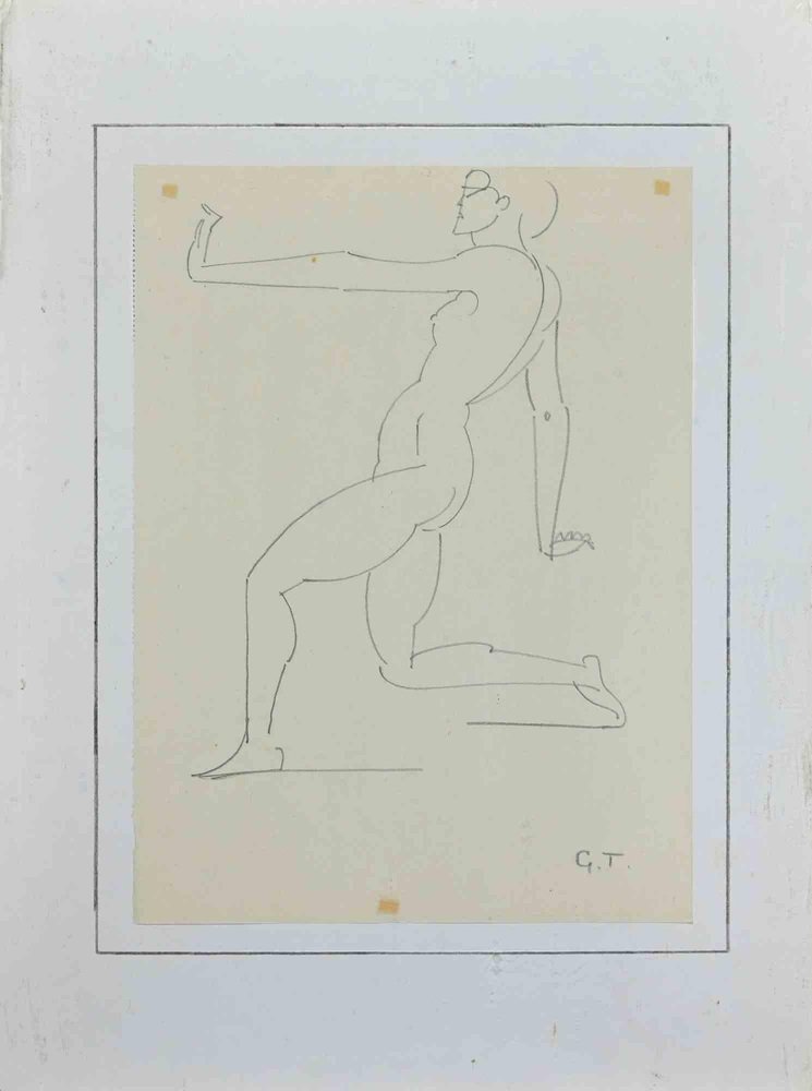 Georges-Henri Tribout, Posing Nude, 1950s, Pencil