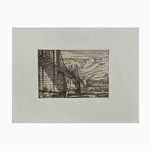 Georges-Henri Tribout, The Bridge, Original Etching, Early 20th-Century-ZCI-1316529