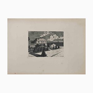 Georges-Henri Tribout, The Villa by the Sea, Original Etching, Early 20th-Century-ZCI-1318116