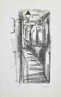 Georges Laporte, Les Chalets, Original Lithograph on Paper, 1990s-ZCI-1362556