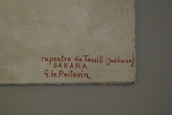 Georges Le Poitevin, Tassily, 1950s, Oil on Fabric Canvas on Cardboard-TEP-1234700