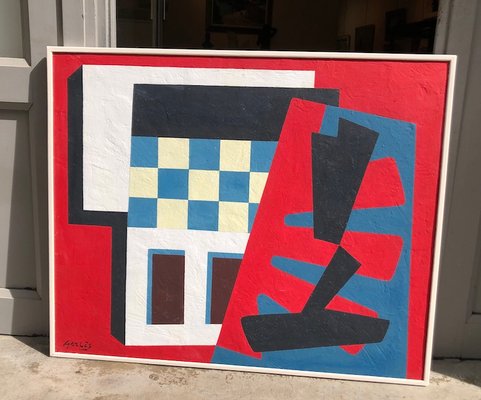 Georges Lévêque Dit Gerles, Abstract Composition, 1995, Oil on Panel-JVQ-1384458