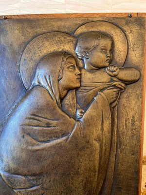 Georges Mathey, Large Bas Relief, 1912, Bronze & Oak-AWH-1371951