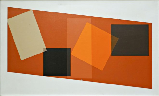 Georges Vaxelaire, Geometric Composition, Belgium, 1974, Oil on Canvas-FGA-923994