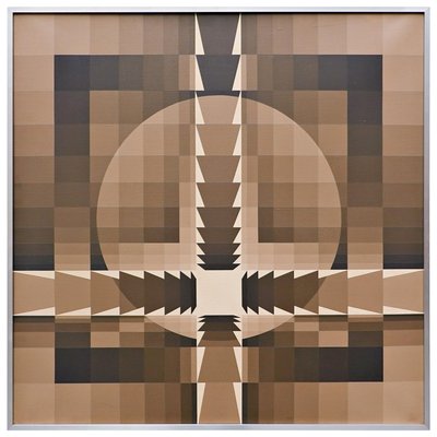 Georges Vaxelaire, Geometric Composition, Belgium, 1977, Oil on Canvas-FGA-924012