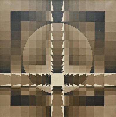 Georges Vaxelaire, Geometric Composition, Belgium, 1977, Oil on Canvas-FGA-924012