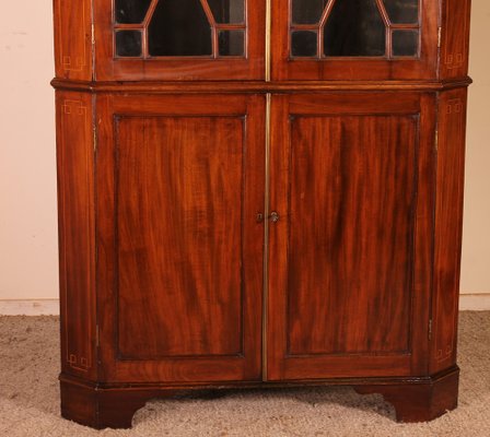 Georgian Corner Cabinet in Mahogany, 18th Century-HPU-953965