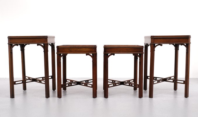 Georgian Revival Mahogany Side Tables by Bevan Funnell, England, 1960s, Set of 4-GCG-1377238