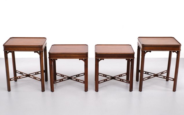 Georgian Revival Mahogany Side Tables by Bevan Funnell, England, 1960s, Set of 4-GCG-1377238